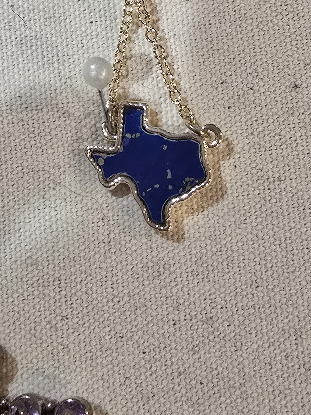 Texas Shaped Blue Lapis Pendant